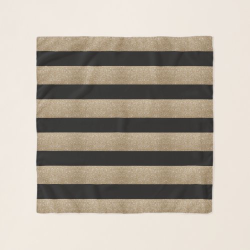 modern chic geometric black and gold stripes scarf