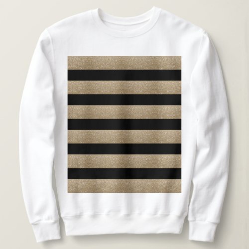 modern chic geometric black and gold stripes sweatshirt