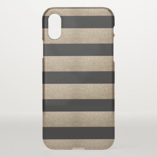 modern chic geometric black and gold stripes iPhone XS case