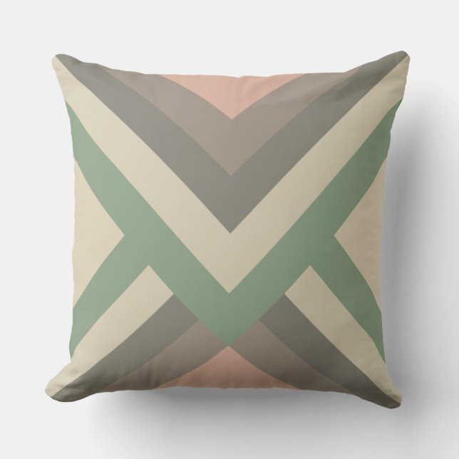 Modern Chic Geometric Pastel Colors Outdoor Pillow (Front)