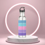 Modern Chic Girly Color Block Personalized Name Stainless Steel Water Bottle<br><div class="desc">This colorful and modern design features a color block pattern in turquoise,  pink and purple with your personalized name #waterbottles #drinkware #personalizedgifts</div>