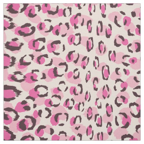 Modern chic girly pink cheetah print pattern fabric