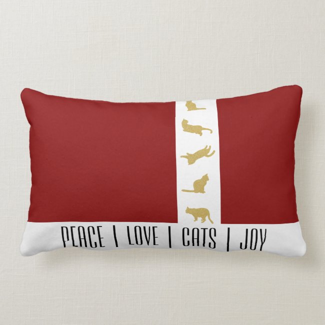 Modern Chic Gold and Red Cat Christmas