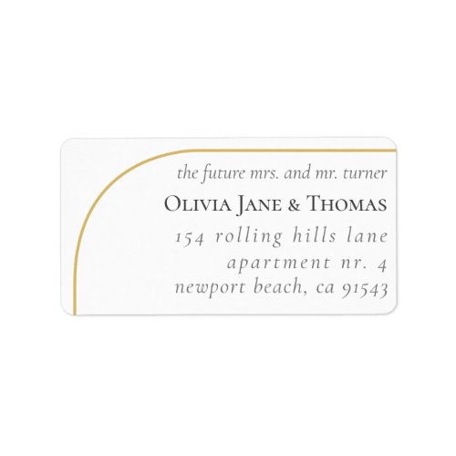 Modern Chic Gold Arch Wedding Return Address Label