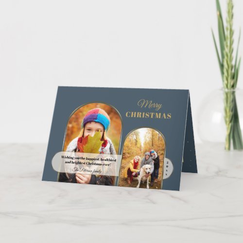 Modern Chic Gold Arches wOpaque Band 2_Photo Holiday Card