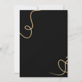 Modern chic gold black calligraphy Oh baby shower Invitation (Back)