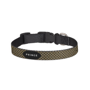 Modern Chic Gold Black Pattern Dog Pet Collar
