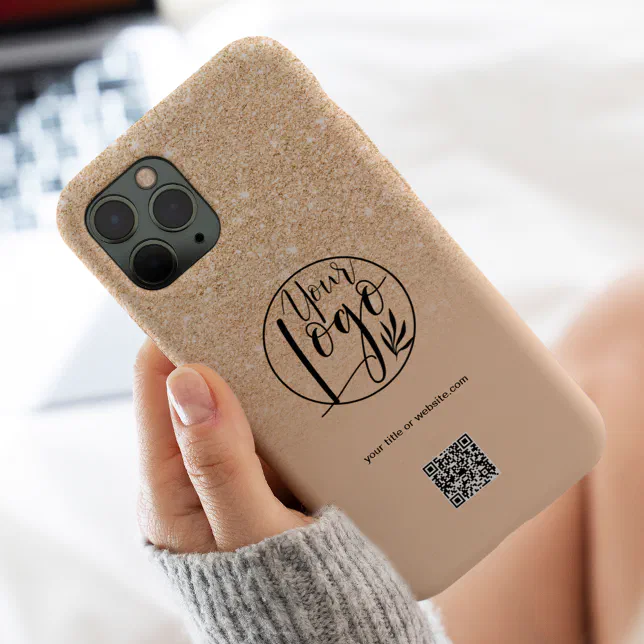 Modern chic gold business corporate logo qr code Case-Mate iPhone case ...