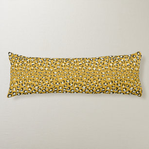 Modern chic gold cheetah print pattern monogram body pillow