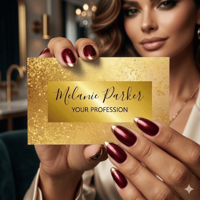 modern chic gold frame glitter business card (Creator Uploaded)
