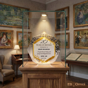 Modern Chic Gold Glitter Black Glitter Executive Acrylic Award