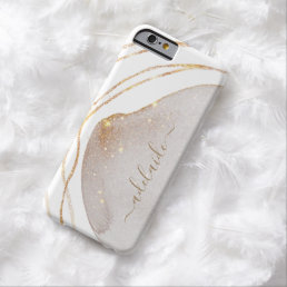 Modern Chic Gold Glitter Monogram Script Name Barely There iPhone 6 Case