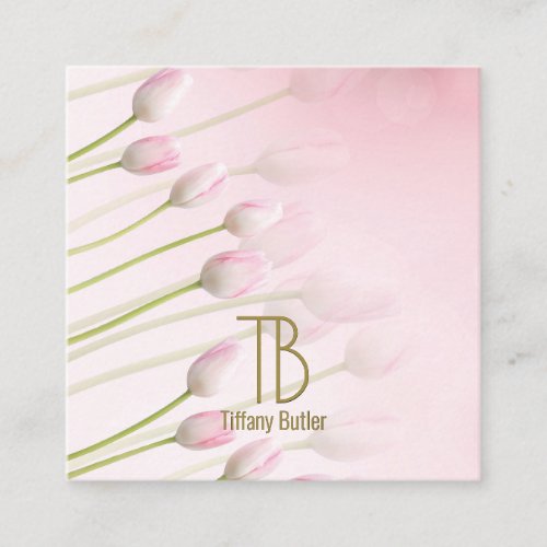 Modern Chic Gold Monogram Luxury  Square Business Card