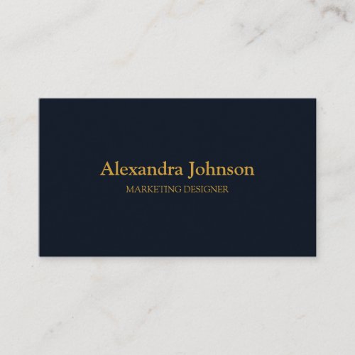 Modern Chic Gold Navy Blue Minimalist Professional Business Card