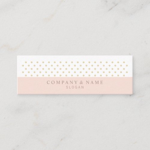 Modern Chic Gold Polka Pattern Pastel Blush Pink Mini Business Card
