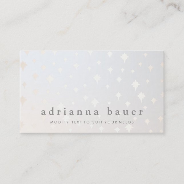 Modern Chic Gold Star Pattern Gray Business Card (Front)