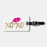 Modern Chic Gold XOXO Hot Pink Lips