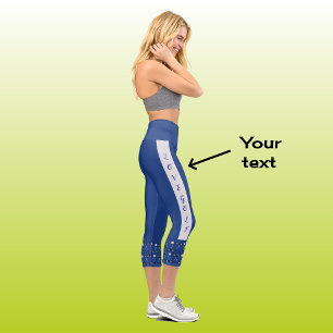 Modern chic golf pattern text navy capri leggings