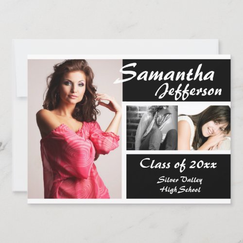 Modern Chic Graduation Announcement, Large 5.5x7.5 Paper Invitation Card