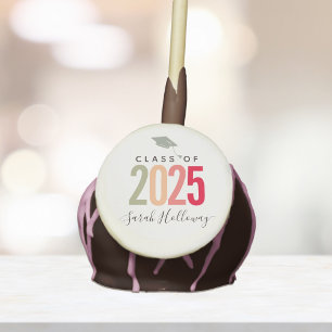 Modern Chic Graduation Blush Pink Grad Party Cake Pops