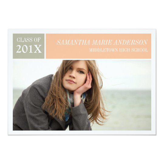 Modern Chic Graduation Invitation - Peach