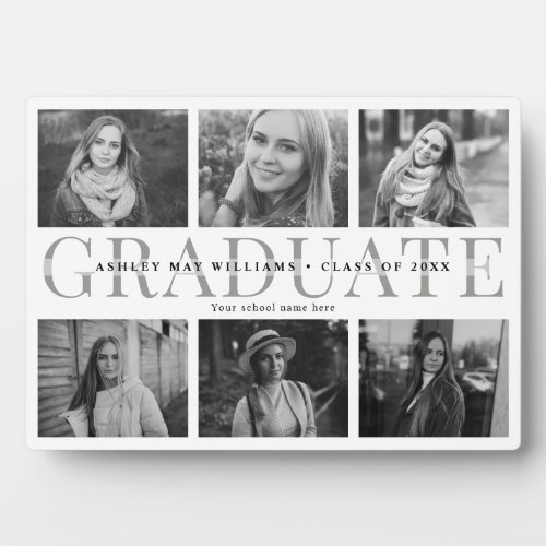 Modern Chic Graduation Keepsake Photo Collage Plaque
