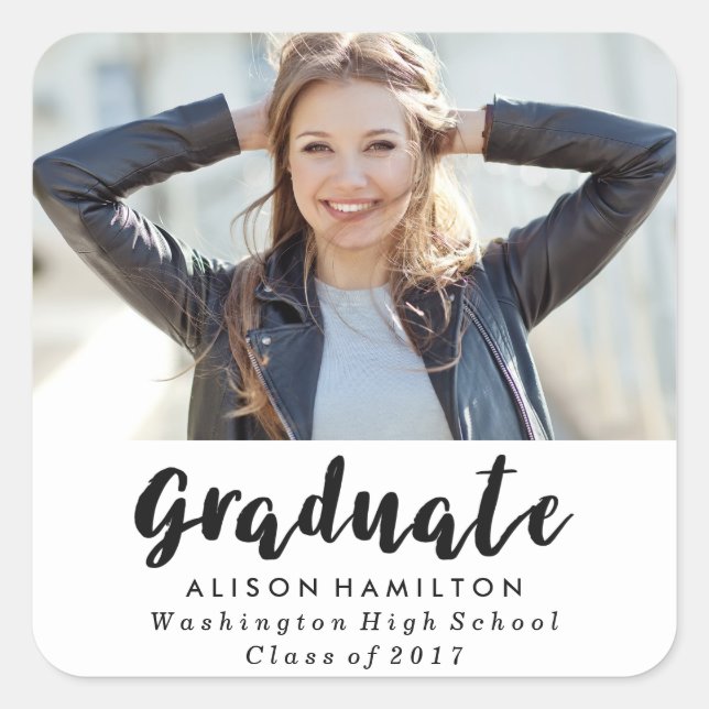 Modern Chic Graduation Photo Stickers (Front)