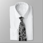 Modern Chic Gray Autumn Floral Neck Tie<br><div class="desc">Modern Chic gray autumn floral neck tie.</div>