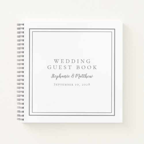 Modern Chic Gray White Wedding Budget Guest Book