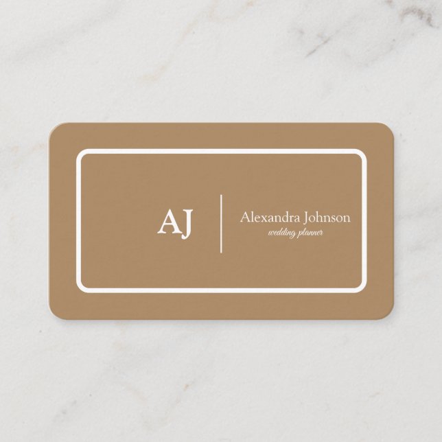 Modern Chic Green Monogram Stylish Trendy Business Card (Front)