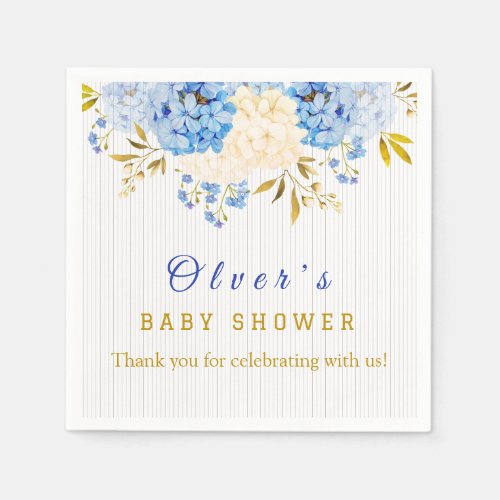 Modern Chic Greenery Eucalyptus Gold Baby Napkins