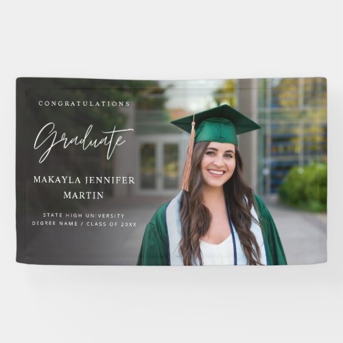 Modern Chic H Photo 2 Graduate Banner _ Black