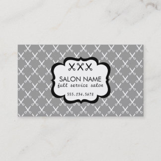 modern chic hairstylist hair stylist scissors grey business card