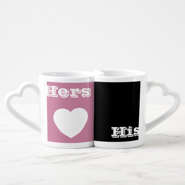 Modern Chic His and Hers Coffee Mug Set (Front Nesting)