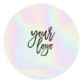 Modern chic holographic pastel rainbow brand logo classic round sticker