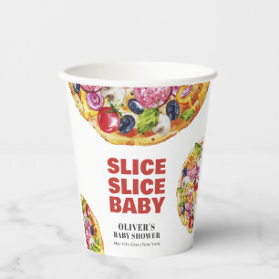 Modern Chic Italian Slice Slice Pizza Baby Shower  Paper Cups