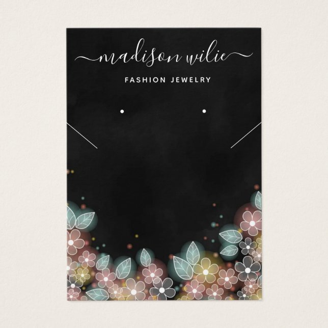 Modern Chic  jewelry Necklace earring display Card (Front)