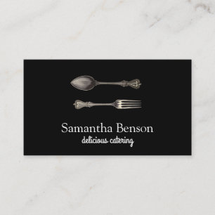 Modern Chic Kitchen Utensils Cooking and Catering Business Card