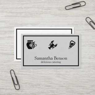 Modern Chic Kitchen Utensils Cooking and Catering Business Card