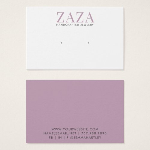 Modern Chic Lavender Earring Jewelry Display Cards