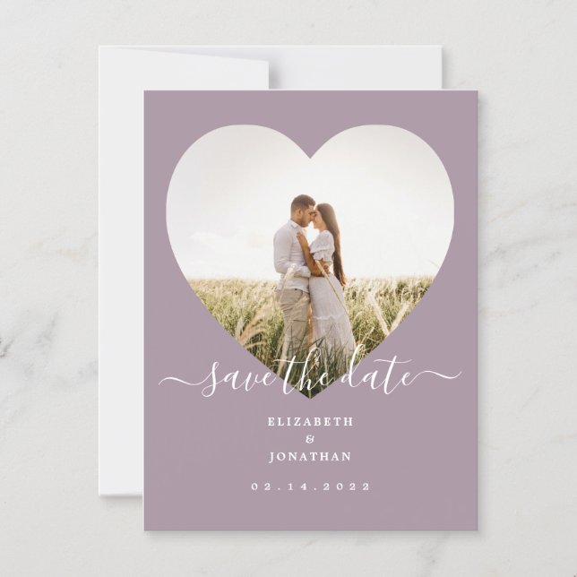 Modern Chic Lavender Wedding Photo Save The Date Magnetic Invitation (Front)