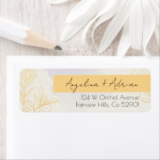  Modern Chic Leaf Wedding Return Address Labels