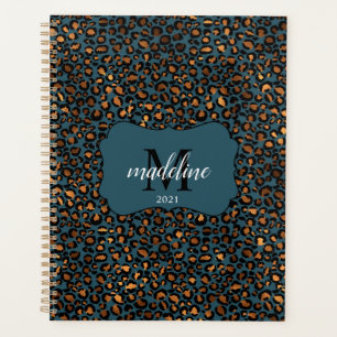 Modern Chic  Leopard Pattern Mongorammed Planner