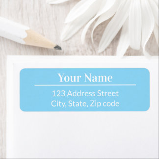 Modern Chic Light Pastel Blue Name Mail Addressed Label