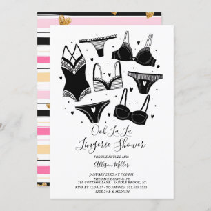 Modern Chic Lingerie Bridal Shower Invitation