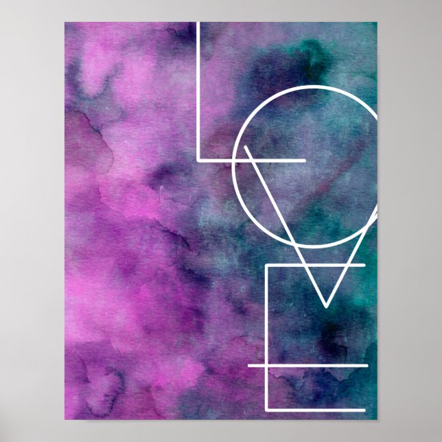 modern chic love typography poster wall art (Front)