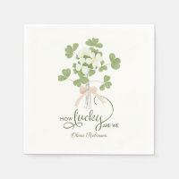 Modern Chic Lucky Shamrock with Bow baby shower