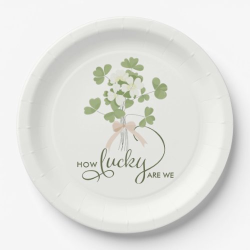 Modern Chic Lucky Shamrock with Bow baby shower