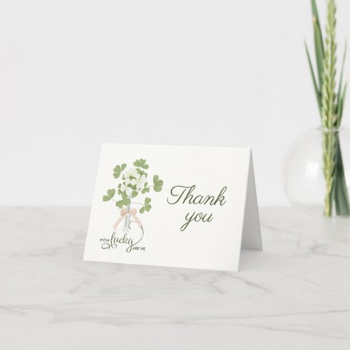 Modern Chic Lucky Shamrock with Bow baby shower