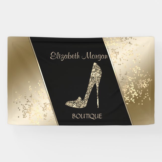 Modern Chic  ,Luminous, Diamonds  High Heels Banner (Horizontal)